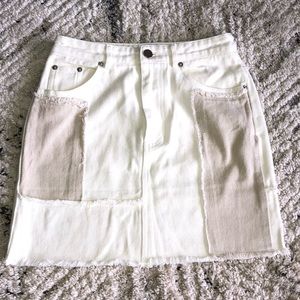 Papermoon skirt cream and taupe color block. New with tags